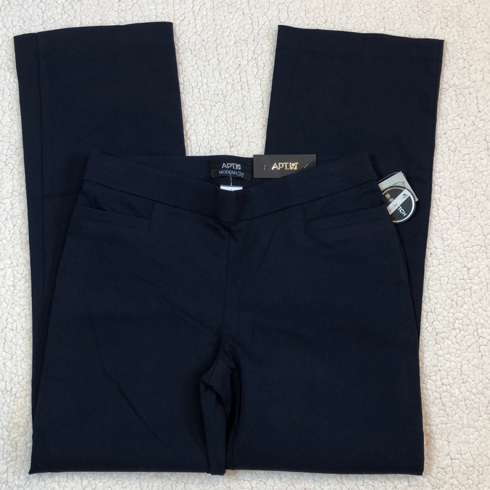 NWT Apt 9 Navy Blue Mid Rise Boot Cut Pant Size 4 Petite